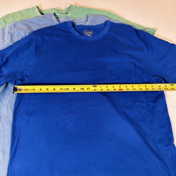 3 pack lot - L.L. Bean Men Crew T-Shirt Pocket Reg Traditional Fit - Size Large - Picture 5 of 7